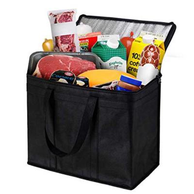 China Customized Waterproof Extra Large Grocery Food Delivery Package Waterproof PP Woven Cooler Bag for sale