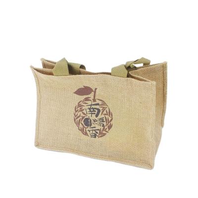 China Eco - Friendly Wholesale Custom Logo Printing Reusable Eco Friendly Tote Jute Shopping Bags for sale