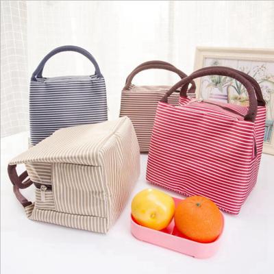 China Waterproof Promotional Aluminum Foil Insulated Canvas Tote Lunch Bag Thermal Food Cooler Bags for sale