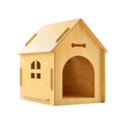 China Detachable Outdoor Indoor Luxury Comfortable Dog Cat House Wooden Foldable Wholesale Viable for sale