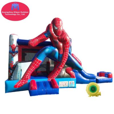 China Ourdoor toys kid's obstacle jumping castle jumping castle spiderman inflatable inflatable bouncer outdoor commercial combo with slide for sale for sale