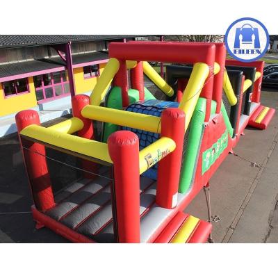 China Kids Small House Bounce Castle Ourdoor Toys Inflatable Obstacle Playground Toy Obstacle Course Custom Inflatable Fun Bouncy Race With Combo Slide for sale