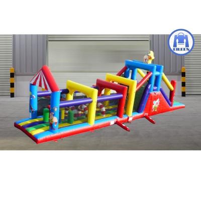 China PVC Tarpaulin Inflatable Ourdoor Slide Sports Game Obstacle Course Air Bounce House Combo Playground For Adults New Type for sale