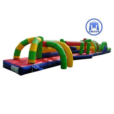 China Good quality muti yard colorful nice color inflatable ourdoor toys inflatable bouncy obstacle course for kids for sale