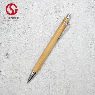 China Promotional Pen China Manufacturer Advertising Bamboo Wooden Click Ballpoint Pen For Gifts Business Hotel for sale