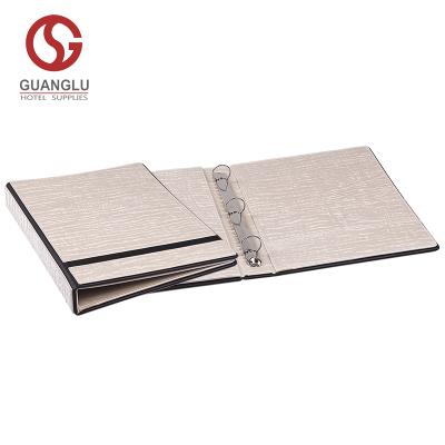 China Stylish Hotel Office Conference Meeting A4 Size Leather Folder With 3 Ring Binder for sale