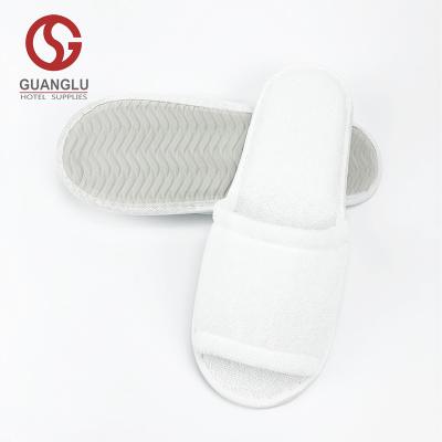 China Home Doctor High Quality Open Toe Terry Towel Hotel Guest Slippers Airline Travel Hotel SPA for sale