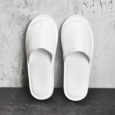 China High Quality 5 Star Travel Hotel SPA Airline Home Airbnb Custom Printed Open Toe Mens Hotel SPA Slippers for sale