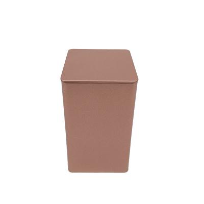 China Food EU popular food grade square metal jar coffee tin cans with plug lid for food tea candy coffee packaging for sale