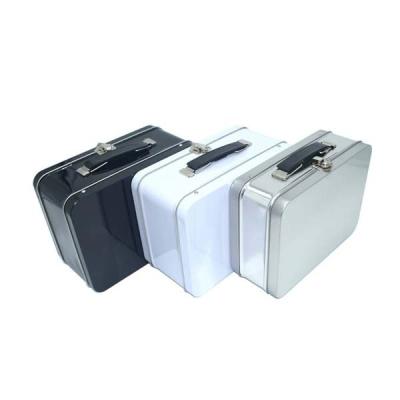 China Food Wholesale food grade square lunch tin box with handle for food packaging for sale