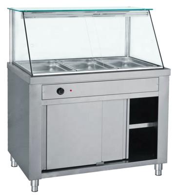 China Hot Single-temperature USA Hotel Kitchen Equipment Stainless Steel Food Display Case for sale