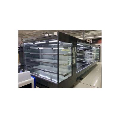 China Single-temperature USA Style Open Front Display Chiller Meat Vegetable and Fruit Cooler for sale