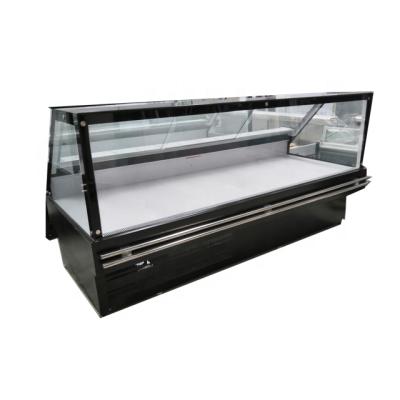 China Double-temperature Supermarket/Deli Commercial Corner Fresh Meat Showcase Refrigerator Show Refrigerator Butcher Fresh Fish Serving Counter for sale