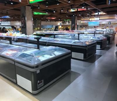 China Commercial Single-temperature Supermarket Freezer / Island Chest Freezer For Meat /chicken for sale