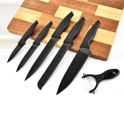 China Sustainable Economical Durable Kitchen Tools Black Kitchen Knife Chef Set Of Knives for sale