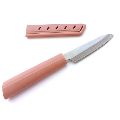 China Sustainable 3.5 Inch Small Super Sharp Plastic Fruit And Vegetable Paring Knife With Blade Cover for sale