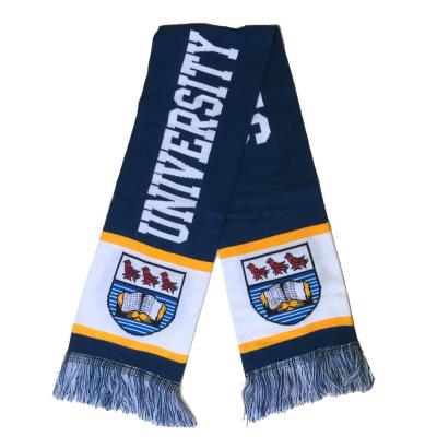 China Winter Jacquard Double Thickness Knitted Tassels 100%Acrylic Long Football Team Scarf for sale