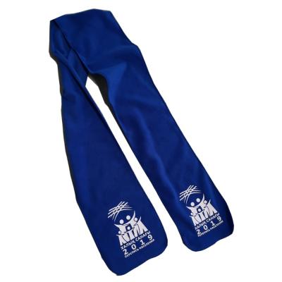 China Cheap Custom Fleece Anti-pilling Promotion Logo Printing Single Layer Polyester Knitted Long Scarf for sale