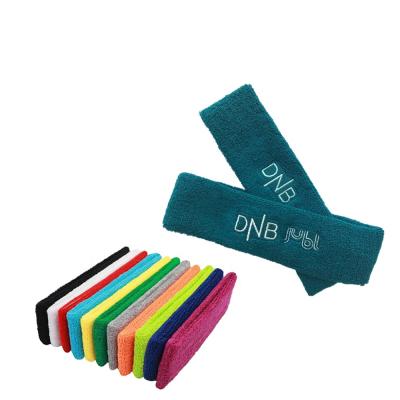 China Running Cotton Terry Elastic Hair Band Sweatband Cheap Hot Sale Universal Outdoor Sports Unisex Tennis Sweatband for sale