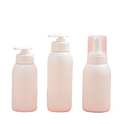 China Customized 300ml latex cosmetic bottle foam bottle PE empty plastic shampoo bottles label for sale