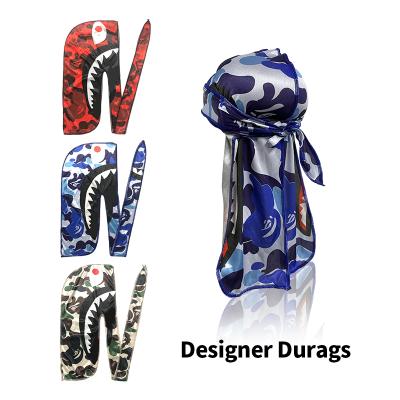 China Durags Vendor Satin Logo Color Silky Durags For Multifunctional Printed Custom Men Durags For Designer Silky Velvet for sale