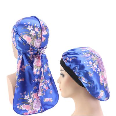 China Low Moq Main Fashion Luxury Logo Soft Satin Silky Designer Logo Durags Luxury Custom Hair Durags With Hood for sale