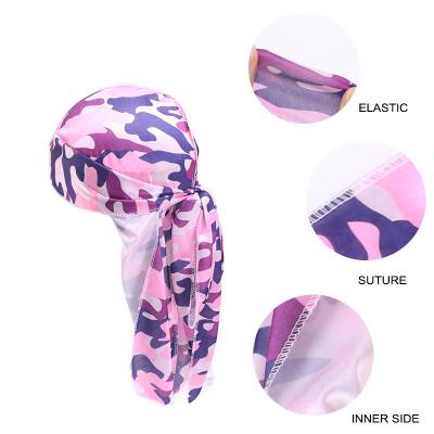 China Head Wrapping Custom Printed Long-tail Extra Head Wraps Doo Rag Do Rag Durags For Men Du Rag Designer Durag for sale