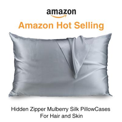 China 16/19/22 Momme 6A Grade Anti-Static 100% Mulberry Silk Pillowcase With Hidden Zipper Sided Silk Pillow Cover for sale