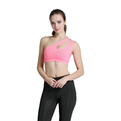 China Multicolor Yoga Bra Women Fitness Anti-Static Sportswear Clothing One Shoulder Sports Bra for sale