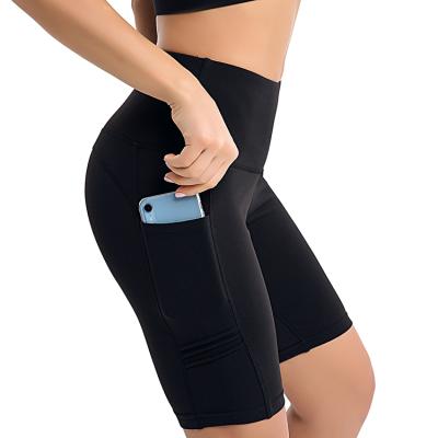 China High Waist Anti-Static Tight Yoga Compression Sports Pants Gym Fitness Yoga Shorts With Pouch For Women for sale