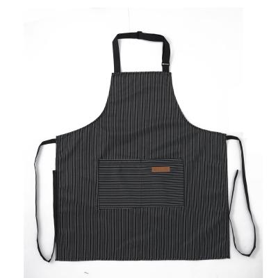 China Cheap High Quality Anti-fouling Chef Apron Stripe Prices Apron With Pockets High Quality for sale