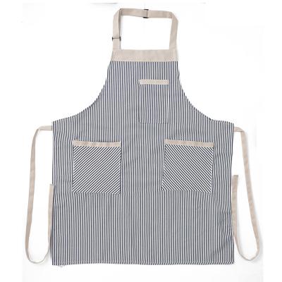 China Low Price Good Quality Chef Apron Cooking Polyester Cotton Anti-fouling Apron With Pockets for sale