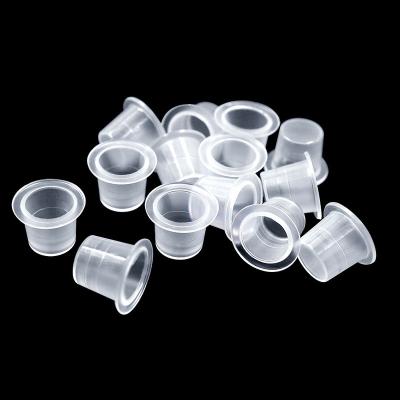 China 1000/Pack S/M/L Size Disposable White Plastic Disposable Ink Cups Professional Permanent Makeup Clear Tattoo Ink Caps Microblading for sale