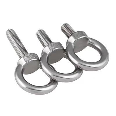 China For Easy Install/Use Corrosion Resistance 304 Stainless Steel Marine Lifting Eye Screws Ring Buckle Max Hole For Cable Rope for sale