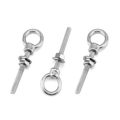 China Easy To Install / Use Maximum Corrosion Resistance OEM Manufacturer Stainless Steel 316 Long Eye Bolts With Washer And Nuts for sale