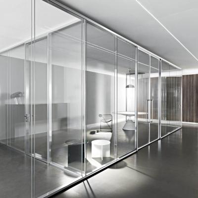 China Modern Commercial Office Used Slim Aluminum Frame Office Glass Partition for sale