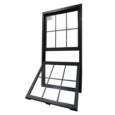 China Black Aluminum Folding Screen Tent European Style Ventilation Windows Double Glass Top Single Hung Window for sale