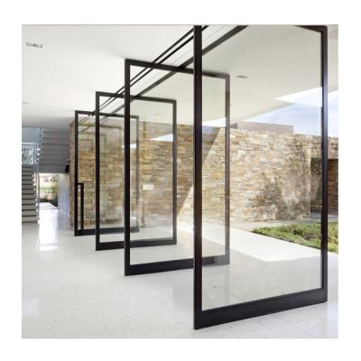 China Front Commercial Main Entrance Pivot Door Style Aluminum Glass Doors Low-E Modern European Interior Simple Exterior Entry Glass Doors for sale