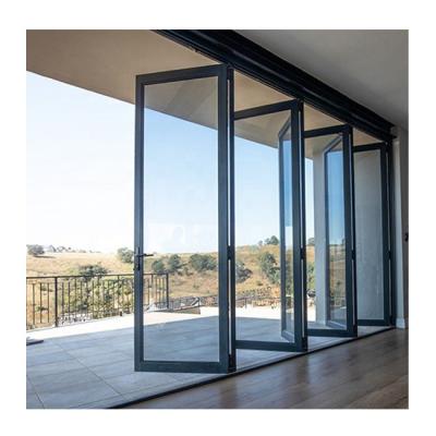 China Latest Sound Insulation Design Thermal Break Double Tempered Glazed Aluminum Balcony Sliding Patio Glass Door for sale