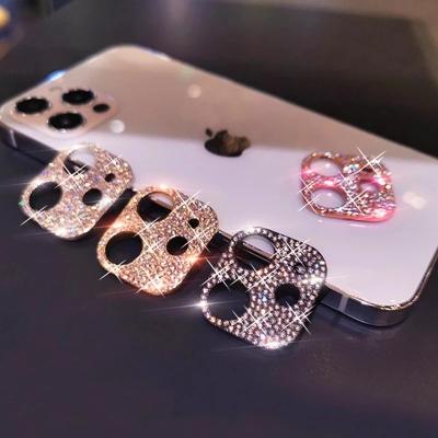 China Anti-scratch Camera Protector For iPhone 13 12 11 Pro Max Shiny Diamond Lens Screen Protective Case For iPhone 12 13 Mini Camera Protector for sale