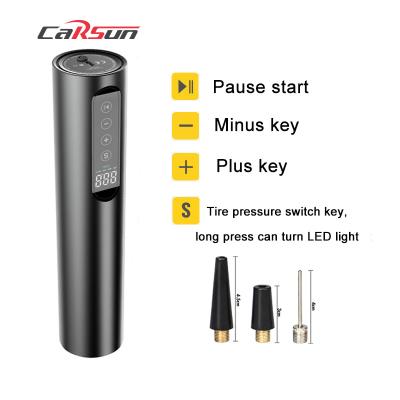 China CARSUN 281302 Mini Intelligent Cordless Digital Display Multi-funtion Battery Operated Tire Inflator High Pressure Cordless Car Compressor for sale