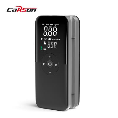 China Portable Wireless Tire Pressure Monitor Carsun C3106 Air Compressor Power Bank Tire Inflator for sale