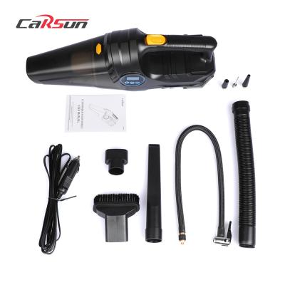 China CARSUN multi-funtion 4 in 1 car vacuum cleaner with spotlight tire pressure gauge inflator 100w powerful suction for wet and dry amphibious for sale