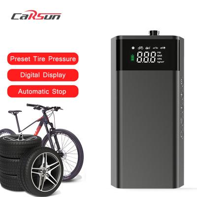 中国 CARSUN Motorcycle 12V Black Air Compressor Car Tire Inflator Pump Durable Inflatable Pump Light Weight Portable Tire Inflators 販売のため