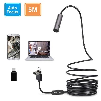 China 5.0 M COMS HD Focus USB Endoscope Super Waterproof Semi-rigid Waterproof/Waterproof Auto Focus USB Endoscope Tube Snake Camera For Android Mac Win10 for sale