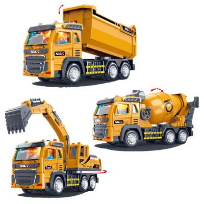 China Friction Toy Kids Electric City Construction Engineering Vehicle Music Light Story Plastic Friction Simulated Urban Dump Truck Toy for Kids for sale