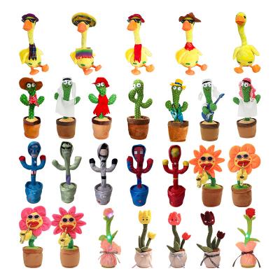 China Wholesale Popular Cute Stuffed Large Flowerpot Twisting Cactus Plush Toy Doll Electric Talking Singing Dancing Cactus Toy for sale