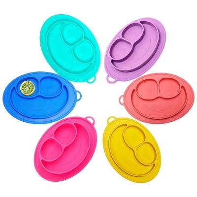 China Easy Clean Disposable Bebes BPA Food Grade Bowl Toddler Animals Free Non-Slip Strong Dish Platos De Silicona Para Set Silicone Baby Dishes for sale