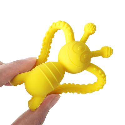 China Silicone mordedor bebe BPA free food grade teething accessories toys for babies beiring infant rubber teethers toys silicone baby teether for sale