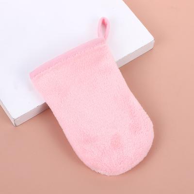 China Microfiber Makeup Removal Mitt Facial Cleaning Makeup Remover towel Mitt for sale